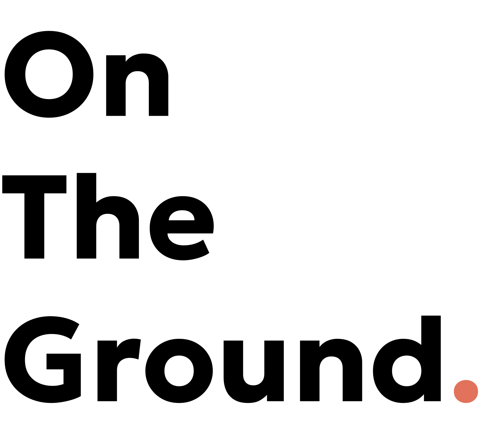 On The Ground primary logo — three lines stacked vertically