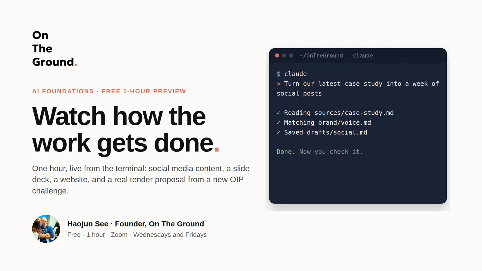 Slide 1: Watch how the work gets done