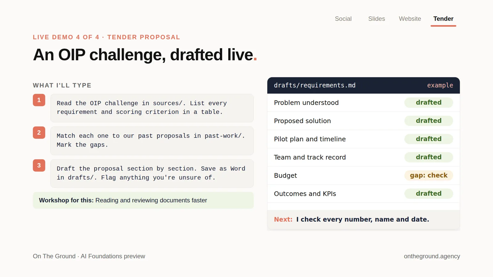Slide 8: Demo 4: an OIP challenge, drafted live